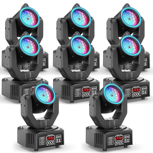 8-Pack Mini Moving Head Light,30W LED Stage Lighting with Remote Control – Dot Beam/Pattern/Starry Sky Effects for Weddings, DJs, Disco, Church & Bar - color: 8-PACK