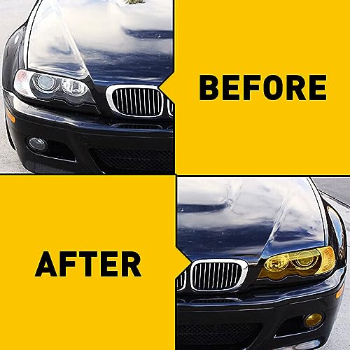 KOMAS 12” X 48” Tint Vinyl Film Sticker Sheet Roll for Car Headlight, Tail Lights, Fog Lights with Squeegee + Cutter (Glossy Yellow) - color: Glossy Yellow