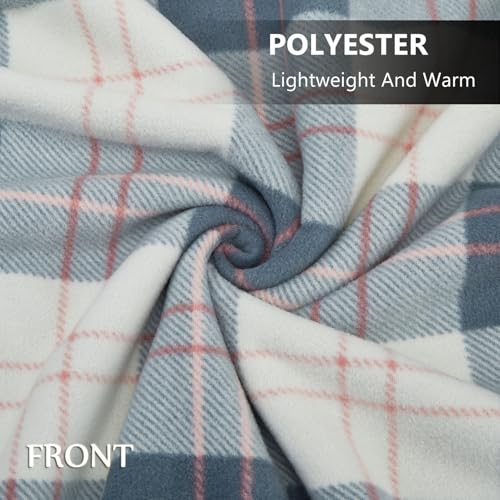 forestfish Fleece Wearable Blanket Oversized, Comfy Lightweight Lap Blanket Poncho Throw With Buttons, 63“x 55” - color: Light Blue, size: Large(63"x55")