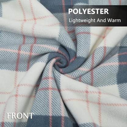 forestfish Fleece Wearable Blanket Oversized, Comfy Lightweight Lap Blanket Poncho Throw With Buttons, 63“x 55” - color: Light Blue, size: Large(63"x55")