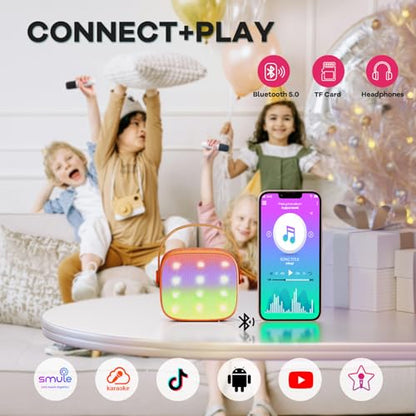 YLL Karaoke Machine for Kids, Toy Birthday Gifts for Girls Ages 4-12 Years - color: Orange