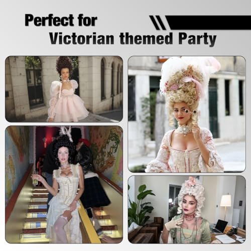 ColorGround Short Curly Beehive Wig Queen Updo Cosplay Wig for Women Halloween Costume (Black) - color: Black