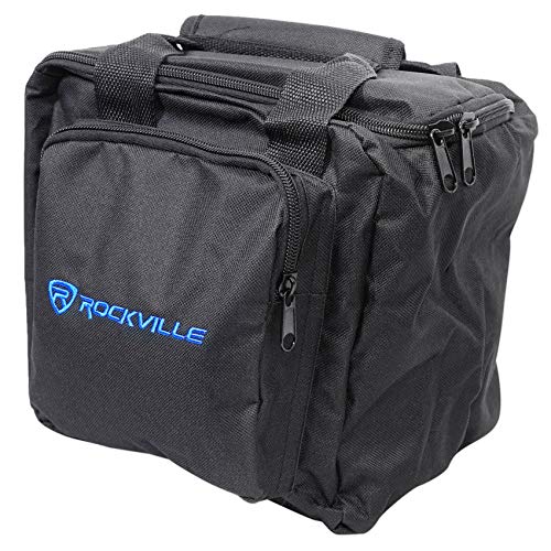 Rockville Best PAR 50 Rechargeable Wash Light Pair Bundle with RLB90 Bag | 15-Hour Rechargeable Battery, 4400mAh, RGBWA+UV, Wireless DMX, Remote, Sound Activated, Strobe, RLB90 Travel Bag, 3-Items