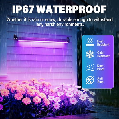 RIGIDON 2 Pack 28W LED Wall Washer Light, Dimmable Music Sync RGB Light Bar - size: 2 Pack 28W