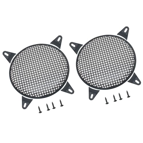 FDXGYH 2 Pack 12 Inch Square Hole Metal Mesh Speaker Grill Covers Subwoofer Grill Protective Case with Mounting Screws for Home Audio Car Speaker (Black) - size: Square Hole-12 Inch-Bl-2