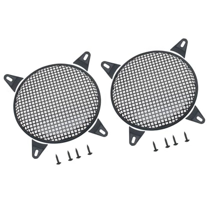 FDXGYH 2 Pack 12 Inch Square Hole Metal Mesh Speaker Grill Covers Subwoofer Grill Protective Case with Mounting Screws for Home Audio Car Speaker (Black) - size: Square Hole-12 Inch-Bl-2