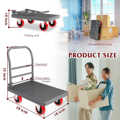 Platform Truck Heavy Duty 1600 lbs with Swivel Wheels 28" x 19" - size: 28"x19"