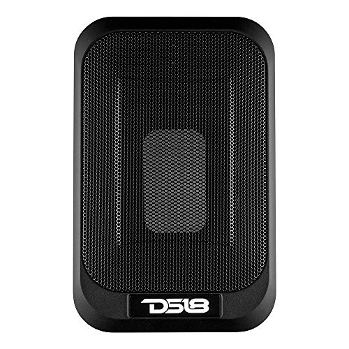 DS18 SQBASSx2 7x9 UnderSeat Slim Amplified Car/Truck Subwoofer 4x6 Passive Radiator 1200W Peak Power / 230W RMS - Remote BASS Knob Powered Sub Ported Enclosure Tight Spaces (Renewed)