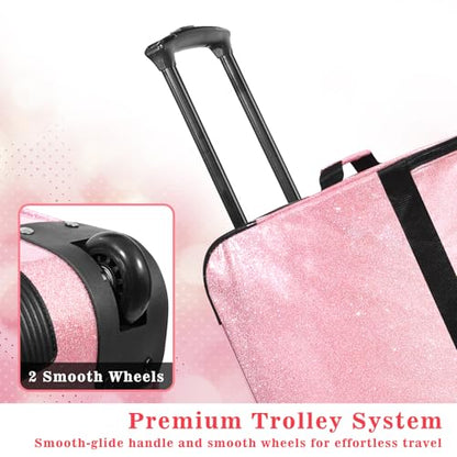 Dance Bag with Garment Rack and Curtain, 28" Dance Competition Duffle Bag | Glitter Waterproof Fabric | Portable Dance Changing Room Suitcase for Dancers, Athletes and Cheerleaders - color: 28" Glitter Pink
