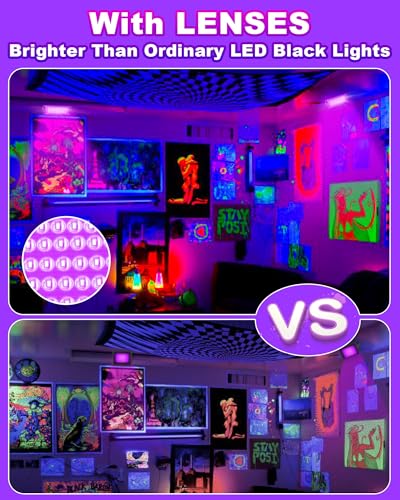 2 Pack 50W Black Light with Switch Plug, IP66 Waterproof Outdoor | 6ft Cord LED Blacklight Floodlight for Neon Glow Party Supplies, Halloween, Birthday, Bedroom, Classroom, Fluorescent Poster - style: 50W-2Pack