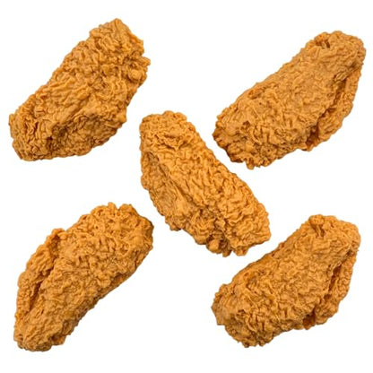5 Pcs Simulated Chicken Legs Wings Fake Food Model Lifelike Fake Fried Chicken Kitchen Home Party Decoration Display Photography Props (Wings) - color: Wings