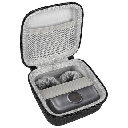 Geekria for Creators Microphone Carrying Case Compatible with Hollyland Lark M2, LarkA1, Maono WaveT5, Rode Wireless Micro Charging Case, Mic Hard Shell Travel Bag with Cable Storage (Black)