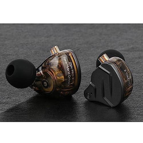 Linsoul KZ ZSN PRO X 1BA+1DD Hybrid Driver IEM HiFi Wired Earbuds | Metal HiFi in-Ear Monitor with Detachable Recessed 2Pin Cable, Zinc Alloy Panel, without Mic, Grey - color: Grey, style: Without Mic