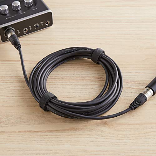 Amazon Basics XLR Male to Female Microphone Cable for Recording Studio, Speaker or PA System, All Copper Conductors, 3-Pin, Shielding, 6MM PVC Jacket, 25 Foot, Black - size: 25 Feet, style: 1-Pack