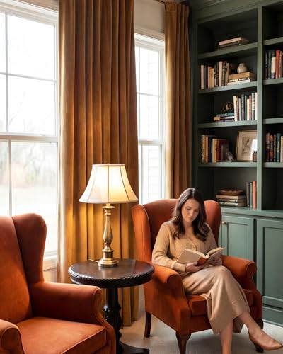 StangH Mustard Gold Velvet Curtains Back Tab Privacy, W52 x L96, 2 Panels - color: Mustard Gold, size: 52"W x 96"L (Pack of 2)