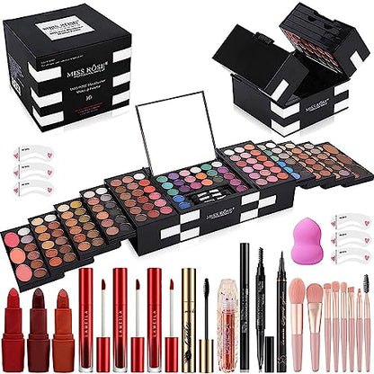 148 Colors Makeup Pallet,Professional Makeup Kit for Women Full Kit,All in One Makeup Sets for Women&Beginner,include Eyeshadow,Lipstick,Eyeliner,Concealer,makeup brush(045 Set-Black) - color: 045 set