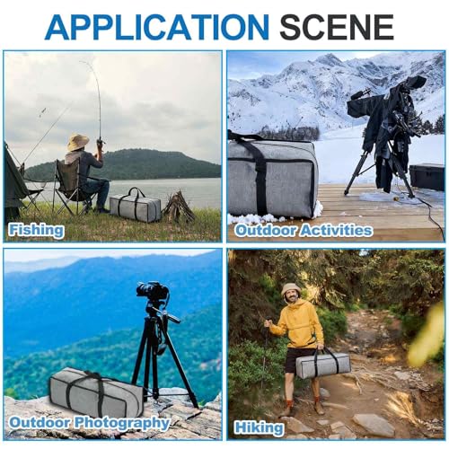 1 Pcs Zippered Tripod Bag, 59 x 10 x 10 Inch Water Resistant Oxford Cloth Outdoor Equipment Storage Bag with Handle for Travel Outdoor Camping Sports Fishing Rod, Grey - size: 59 x 10 x 10 Inch