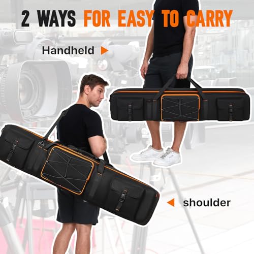 Tripod Carrying Case,50 Inch Tripod Light Stand and Photography Lighting Kit Bag,Photo Studio Equipment Large Carrying Bag with Removable Padding,for Tripods,Monopods,Speaker Stands,Mic Stand - size: 50*9.8*9.6in