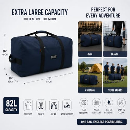 Heavy Duty Cargo Duffel Large Sport Gear Drum Set Equipment Hardware Travel Bag Rooftop Rack Bag - color: Navy, size: 36" x 17" x 17"