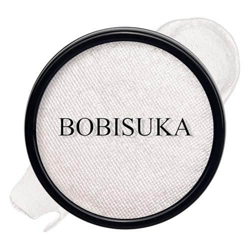 BOBISUKA Pearl White Face Body Paint, Water-Based Metallic Silver Face Painting Kit & Body Paints, Facepaint for Halloween Costume Cosplay Siren, Ice Fairy & Statue SFX Make-Up, Movie, Theater & Stage - color: Metallic Pearl White