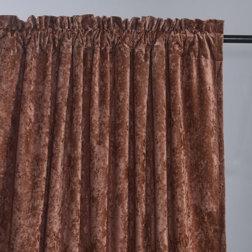 Dusty Pink Velvet Curtains 96 Inches, Super Soft Light Dimming Drapes for Nursery Girls Bedroom Elegant Thermal Insulated Panels with Energy Saving Design, W52 x L96, 2 Panels - color: Dusty Pink, size: 52"W x 96"L (Pack of 2)