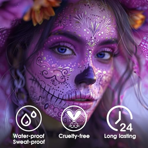 BADCOLOR Light Purple Face Paint Stick, Cream Lavender Periwinkle Eye Black, Sweatproof Waterproof for Sports Violet Lilac Halloween SFX Ursula Cosplay Costume Makeup - color: 1PCS Light Purple