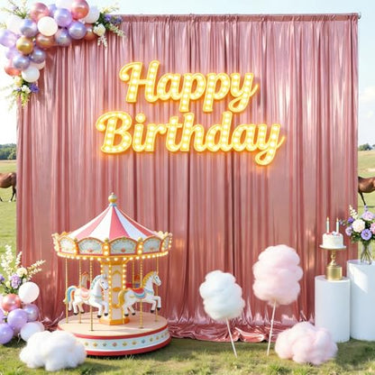 10x10ft Rose Gold Backdrop Curtains Glitter Sequin Photo Backdrop Curtain Fabric Sparkly Shimmer Drapes Backdrop Bridal Baby Shower Wedding Birthday Party Photography Backdrops 5x10FT, 2 Panels - color: Rose Gold, size: 10 ft X 10 ft(2 Panels 5ft X 10ft)