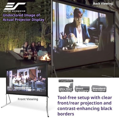 Elite Screens 100-inch Wraith Veil DUAL, 16:9, 0.8 Gain, 150° Viewing Angle, Front & Rear Projection Screen, Yardmaster 2 OMS100H2-Dual - color: Front and Rear Projection, size: 100-inch, 16:9, style: Yard Master 2 Dual