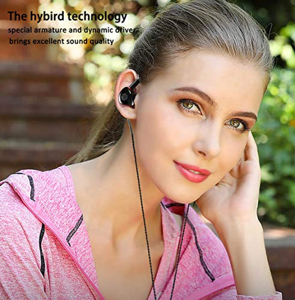 Dual Dynamic Driver IEM Earphones, HiFi Stereo In Ear Monitor Headphones - color: Black, size: No Mic