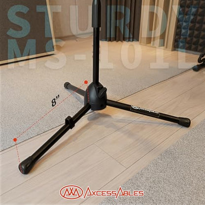 AxcessAbles Low-Profile Microphone Tripod Stand with Boom Arm | Adjustable Height Short Floor Mic Stand with Boom | Kick Drum Mike Stands | Guitar Amp Stands (2-Pack) - style: 2 Mic Stands