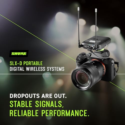 Shure SLXD25/SM58 Portable Digital Wireless System with SLXD2 Handheld Transmitter with SM58 legendary Cardioid Dynamic Vocal Microphone and SLXD5 Single-Channel Receiver | G58 Band (SLXD25/SM58-G58) - style: G58 Band (470-514 MHz)