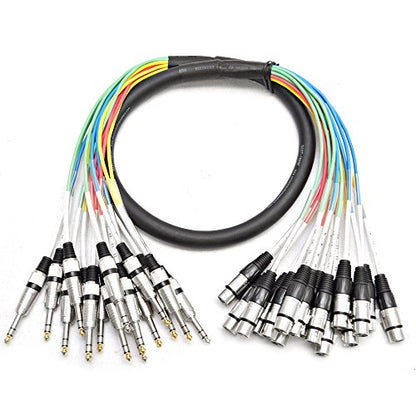 Seismic Audio - SAXT-16x5F - 16 Channel 5' XLR Female to 1/4" TRS Snake Cable - size: 5 feet - 16 channel
