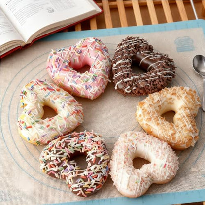 Fake Donuts 6PCS Artificial Doughnut Dessert Heart-Shape Artificial Cake Dessert Fake Cupcake Faux Food Model Realistic Donuts for Decoration Display Photography Props