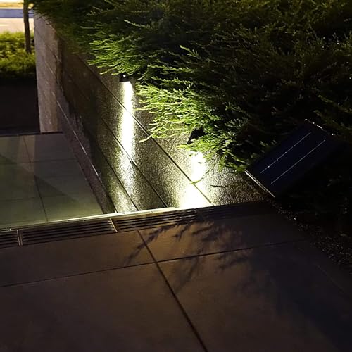 4-Spotlight Mini 50X Solar-Powered LED Spotlight (Cool White LED), Black Finish, Outdoor Garden Yard Landscape Downlight - size: Mini 50X 4SP Cool White