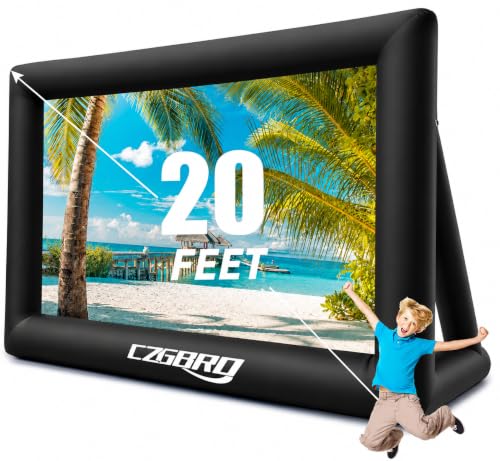 Inflatable Movie Screen Outdoor - 20FT Projector Screen | Blow Up for Movie Parties Backyard Outside with Air Blower and Carry Bag, Front and Rear Projection - size: 20FT