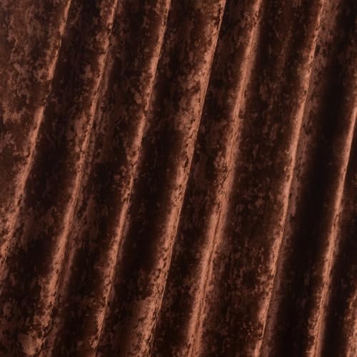 Brown Crushed Velvet Curtains with Rod Pocket Luxurious Thermal Insulation Soundproofing and Room Darkening Window Treatments for Living Room Bedroom Office, 2 Panels Set 52" W x 84" L - color: Brown, size: 52"W x 84"L (Pack of 2)