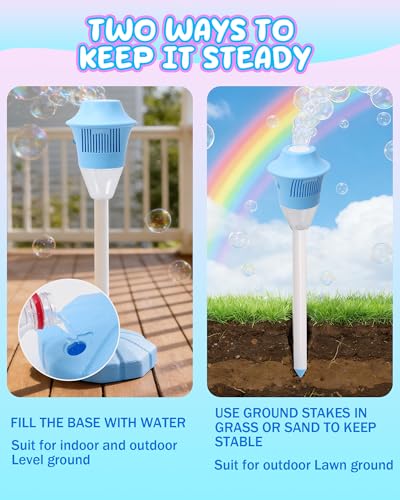 2Pcs Automatic Bubble Machine for Kids,Standing Torch Bubble Maker with Light/Music for Toddlers, Height Adjustable Up 21 to 47 Inches,Pecfect for Birthday and Outdoor Party, Gifts - style: Classic 2pcs
