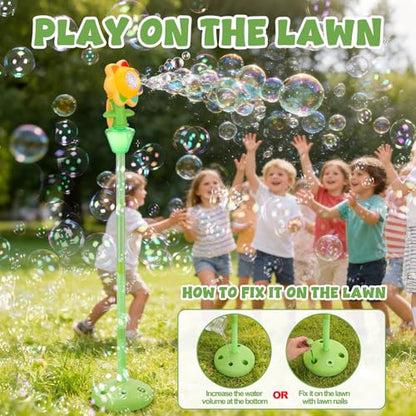 Automatic Flower Bubble Machine for Kid,Rechargeable Sun Flower Bubble Maker with Lights for Parties, 28in to 41in Adjustment Height Bubble Machine for Toddlers,Idea for Outdoor Wedding Birthday Gift - style: Flower 1pcs