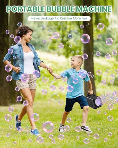 Bubble Machine Automatic Bubble Blower for Kids: Battery Operated Bubble Maker for Toddlers 1-3 | 20000+ Bubbles Per Min Contain 6 AA Battery | Outdoor Toys for Parties Birthday Wedding