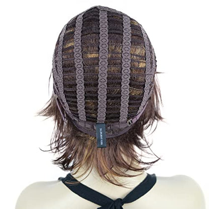Lydell Short Layered Shaggy Wavy Full Synthetic Wigs (33H27C) - color: 33H27C Dark Auburn Light Ginger Mix