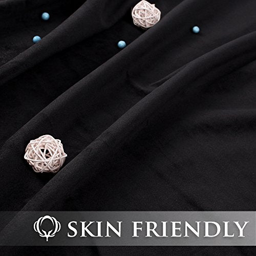 StangH Black Velvet Curtains Blackout for Bedroom/Living Room | Soft Velvet Heavy Thick Room Dividers Thermal Insulated Noise Reducing Theater Curtains Back Tab, W62 x L96 inches, 1 Panel - color: Black, size: 62"W x 96"L (Pack of 1)