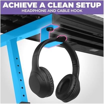 Liquid Stands Piano Keyboard Stand - Z Style Adjustable and Portable Heavy Duty Music Stand for Kids and Adults -Fits 54-88 Key Electric Pianos - Sturdy Musical Keyboard Stand (Light Blue) - color: Light Blue