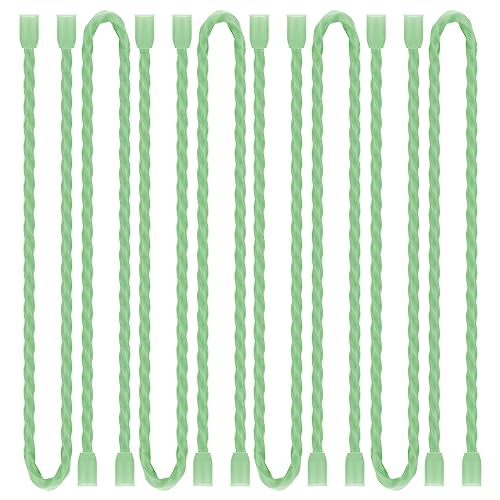 8Pcs 12Inch Silicone Cable Ties Reusable Steel-Core Wire Twist Tie Straps | for Bundling and Organizing Colorful Bendable Holder Strap for Indoor and Out All Purpose, Green - color: Green, size: 12 Inch