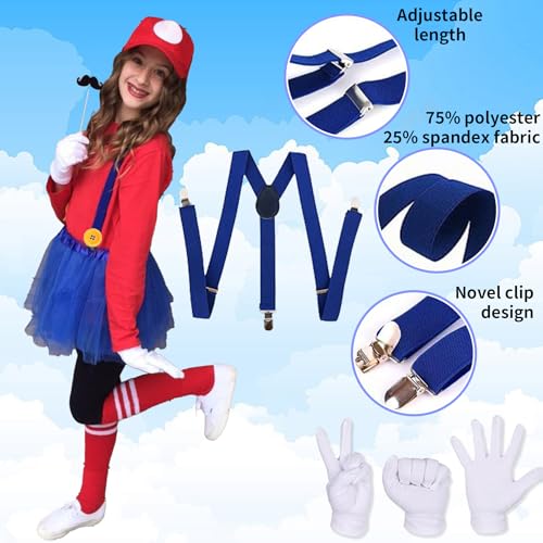 7 Pcs Halloween Cosplay Costumes Accessories Set for Women Plumber Costume Outfit Cosplay Party Tutu Hat - color: Green