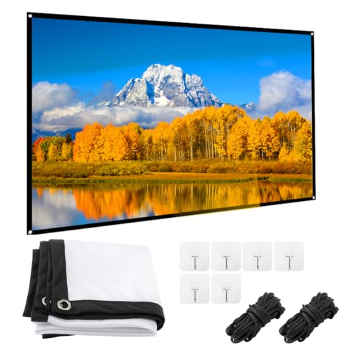 Projector Screen, 4K HD Home Movie Projection Screen, 60"|72"|84"|100"|120"|150" Anti-Crease Theater Screens Indoor Outdoor (Thickened 84 INCH) - size: Thickened 84 INCH