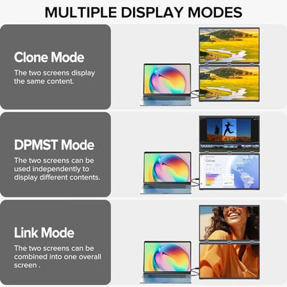 UPERFECT Delta 18.5" 100Hz Touchscreen Dual Portable Monitor, Laptop Screen Extender Stacked Triple Folding Monitor with Stand & VESA for Laptop PC Phone Game Console (No Driver Needed) - size: 18.5