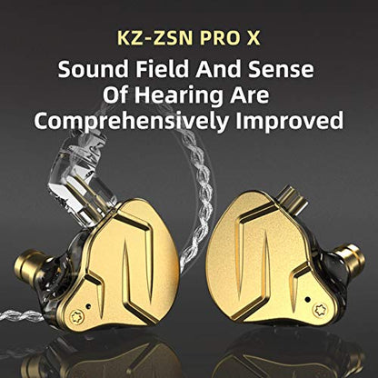 KZ ZSN PRO X Hybrid Banlance Armature with Dynamic in-Ear Earphone ERJIGO ZSNPROX 1BA+1DD HiFi Headset ZSNPRO X erabuds (with Mic, Black) | HiFi Musician Monitor, Detachable 2-Pin Cable, Noise-Isolating, 10mm DD+BA, HD Call Mic, Smartphone Compatible - co