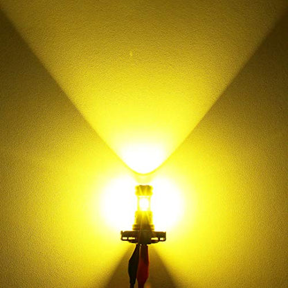 PSX24W 2504 LED Bulb Fog Lights, 3000K Amber Yellow, 2 Pack | 3800LM Super Bright, CSP 12276 Fog Bulb Replacement, Daytime Running Light, for Car Truck SUV - color: Golden Yellow