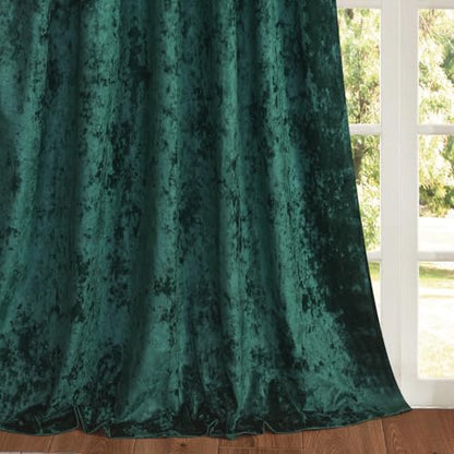 Green Velvet Curtains Drapes -Room Darkening Thermal Insulating Window Curtains for Bedroom Living Room Bedroom, Deep Green, 52" Width x 96" Length, Set of 2 Panels - color: Deep Green, size: 52"W x 96"L (Pack of 2)
