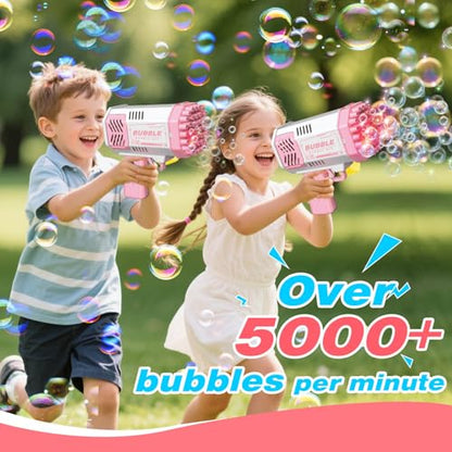 JONEG Toys for 3-8 Year Old Boys Girls Kids- Bubble Machine for Kids, Gifts - color: Pink+pink